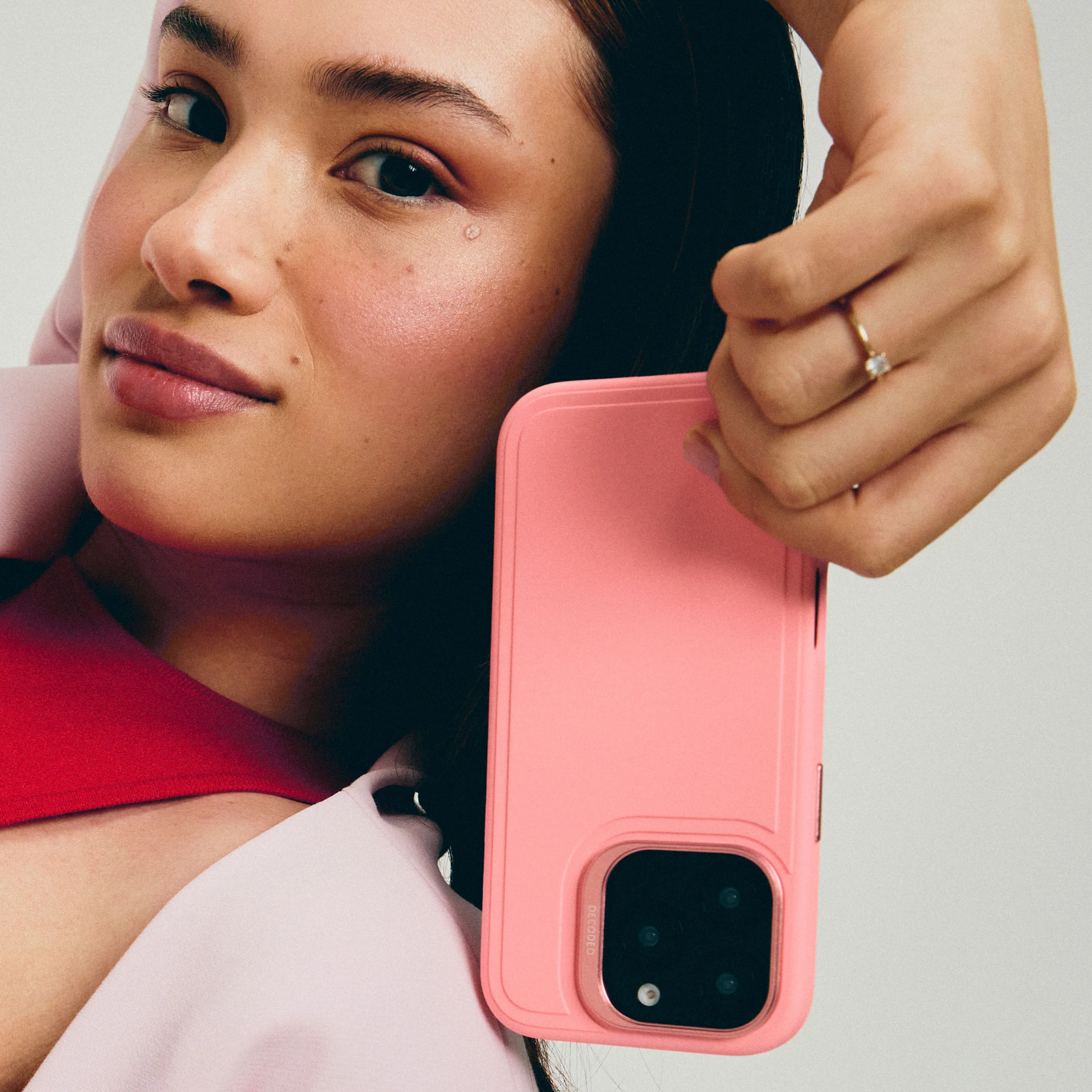 AntiMicrobial Silicone Stacks Case | Bubble Gum | iPhone 16 Pro Max | D25IPO16PMBCST9BM - Image 5