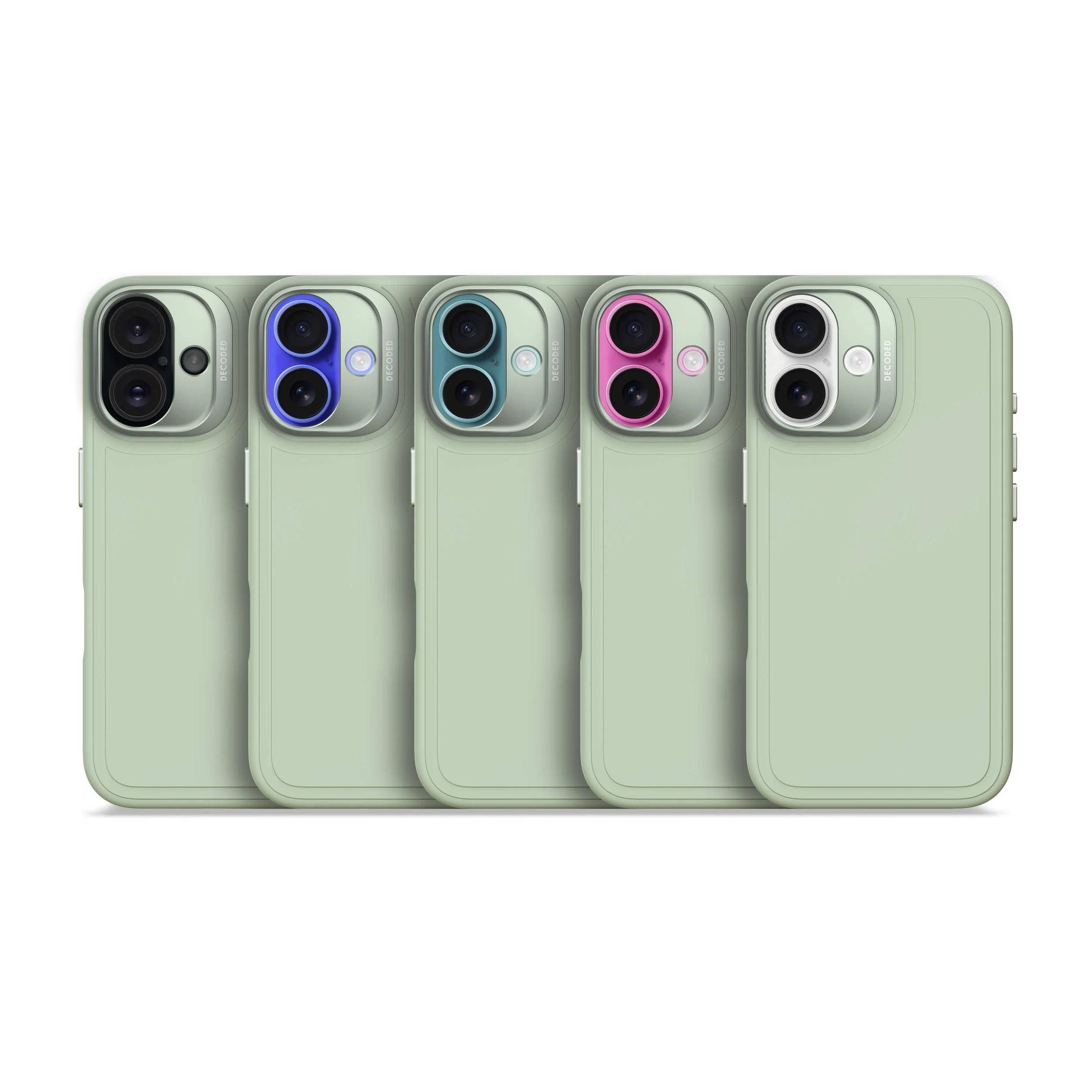 AntiMicrobial Silicone Stacks Case | Mist Green | iPhone 16 Plus | D25IPO16PLBCST9MN - Image 9