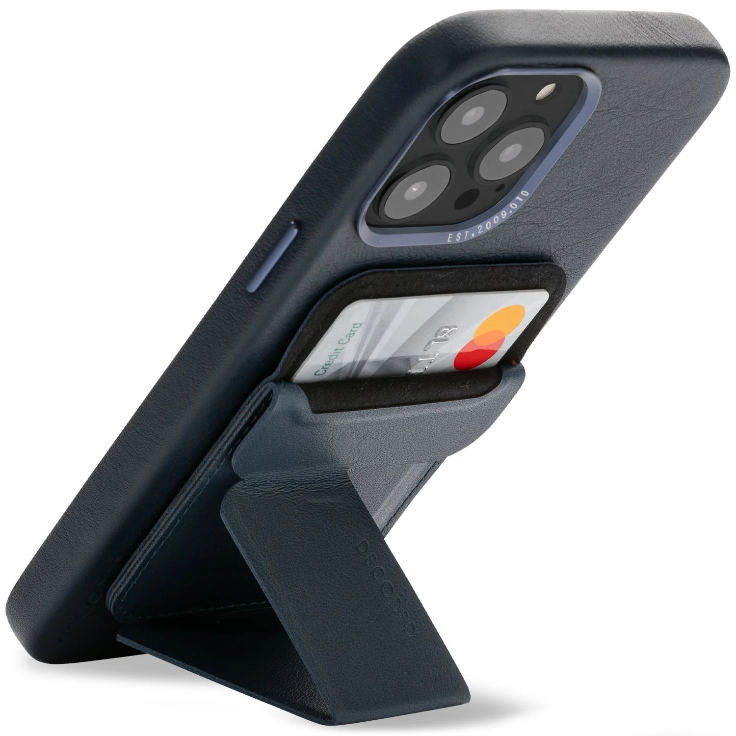 Leather MagSafe Card/Stand Sleeve | Navy | D22MC2NY - Image 6