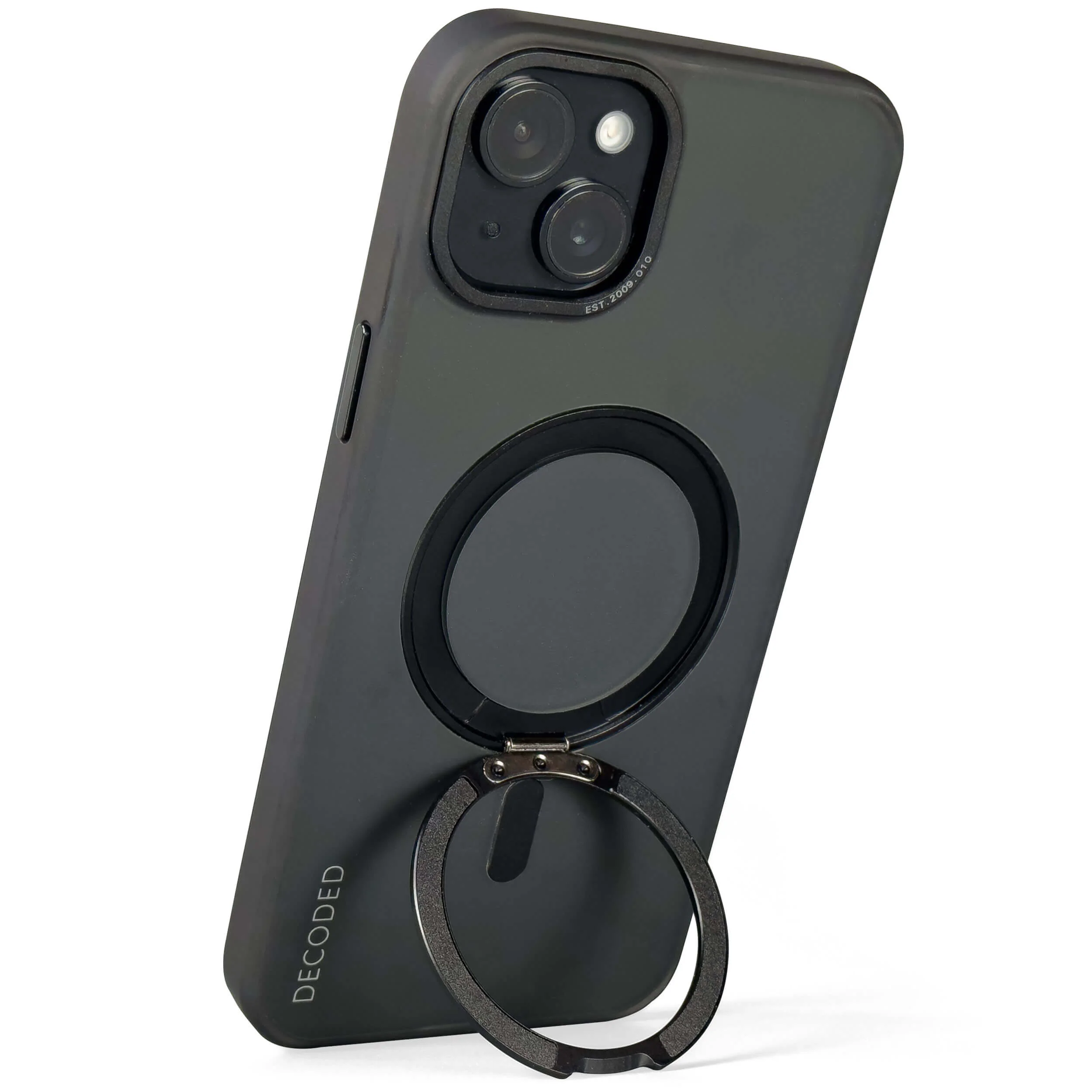 Recycled Plastic Transparent Loop Stand Back Case | Transparent Black | iPhone 15 Plus | D24IPO15PLLSBC1FK - Image 5