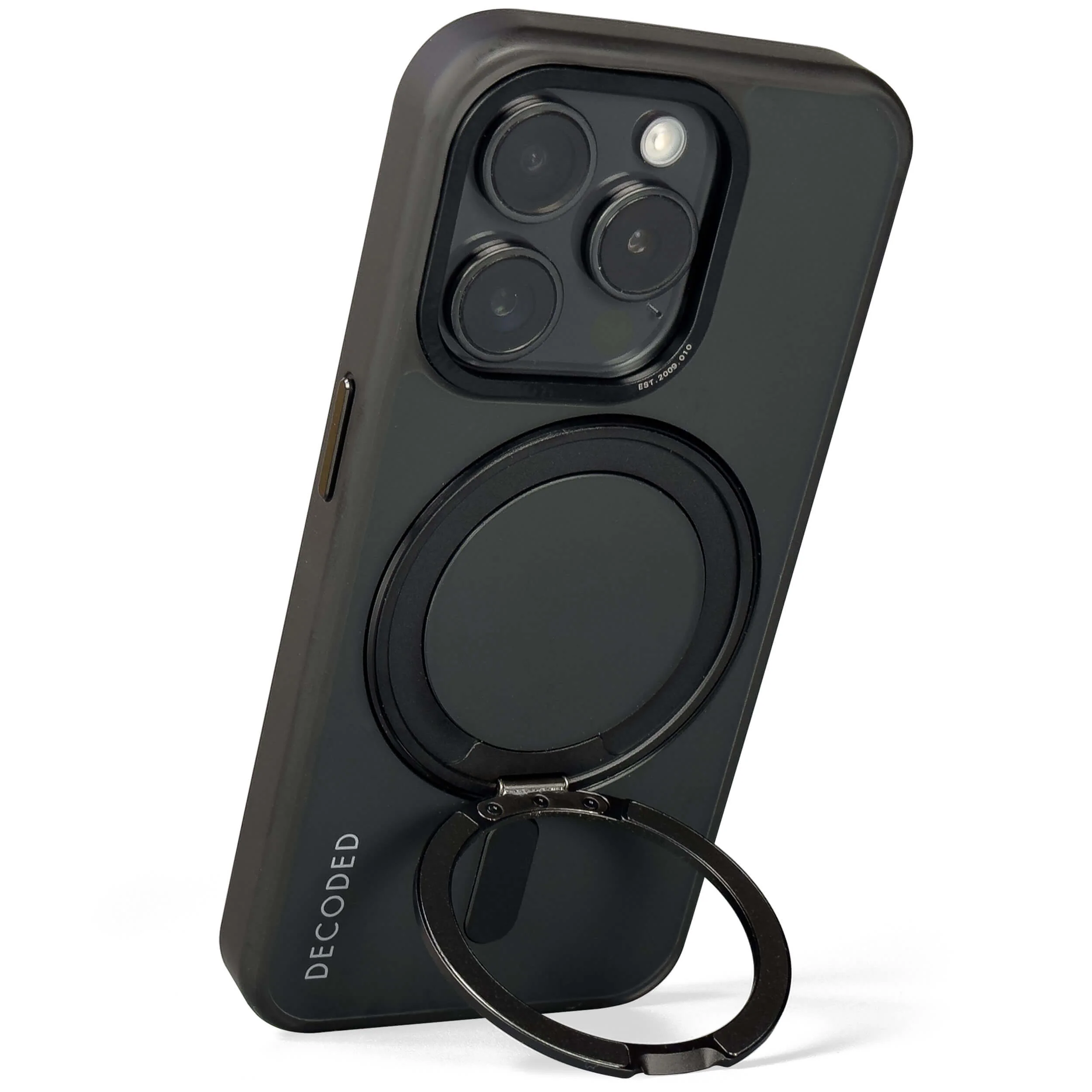 Recycled Plastic Transparent Loop Stand Back Case | Transparent Black | iPhone 15 Pro | D24IPO15PLSBC1FK - Image 5