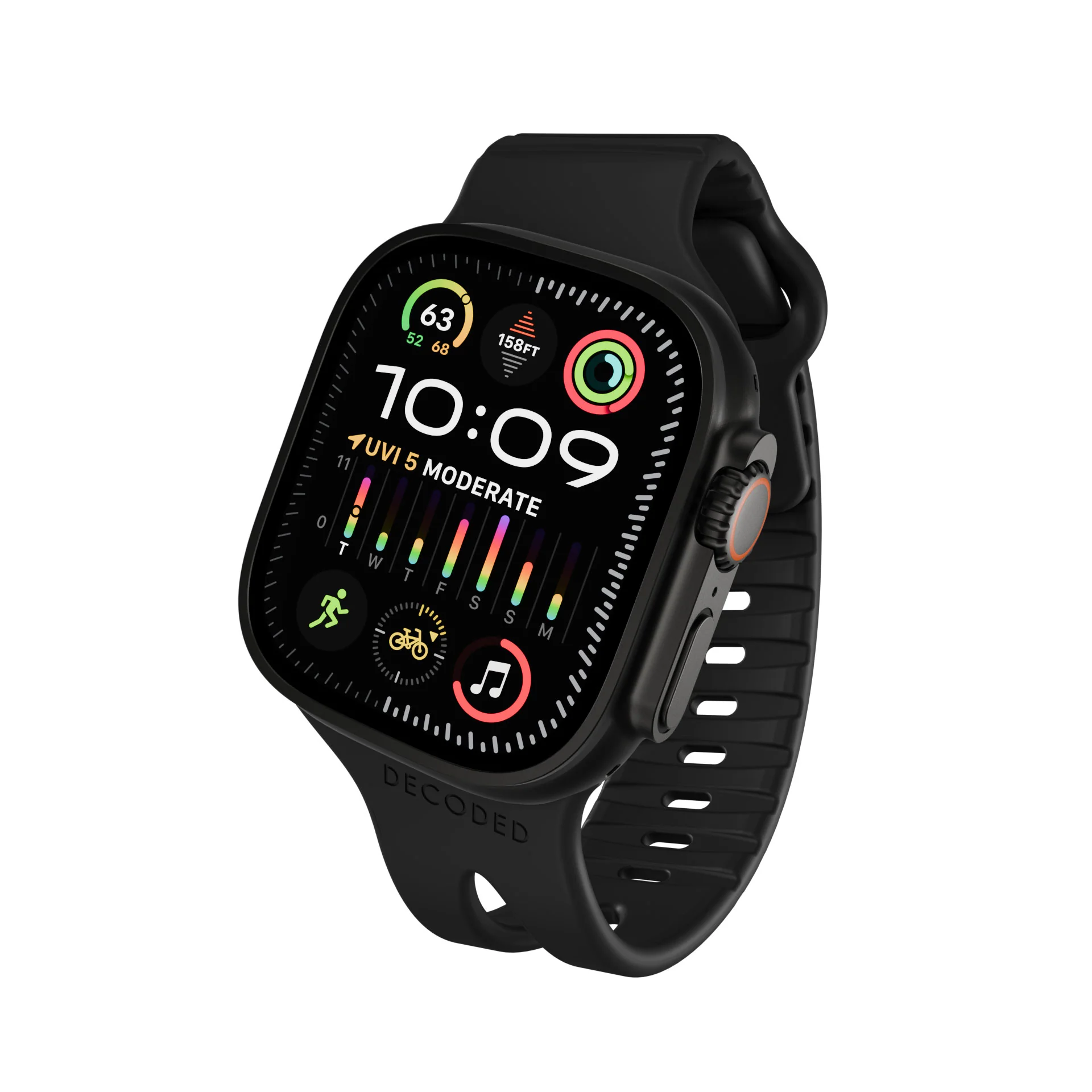 Silicone Ares Loop Watch Band | Black | 44mm to 49mm | D26AWS46ALS1BK - Image 5